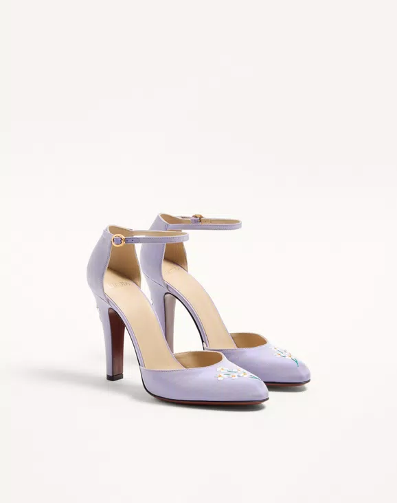 Valentino Hi Dolly Fabric Pumps With Floral Embroidery 105Mm - Image 6